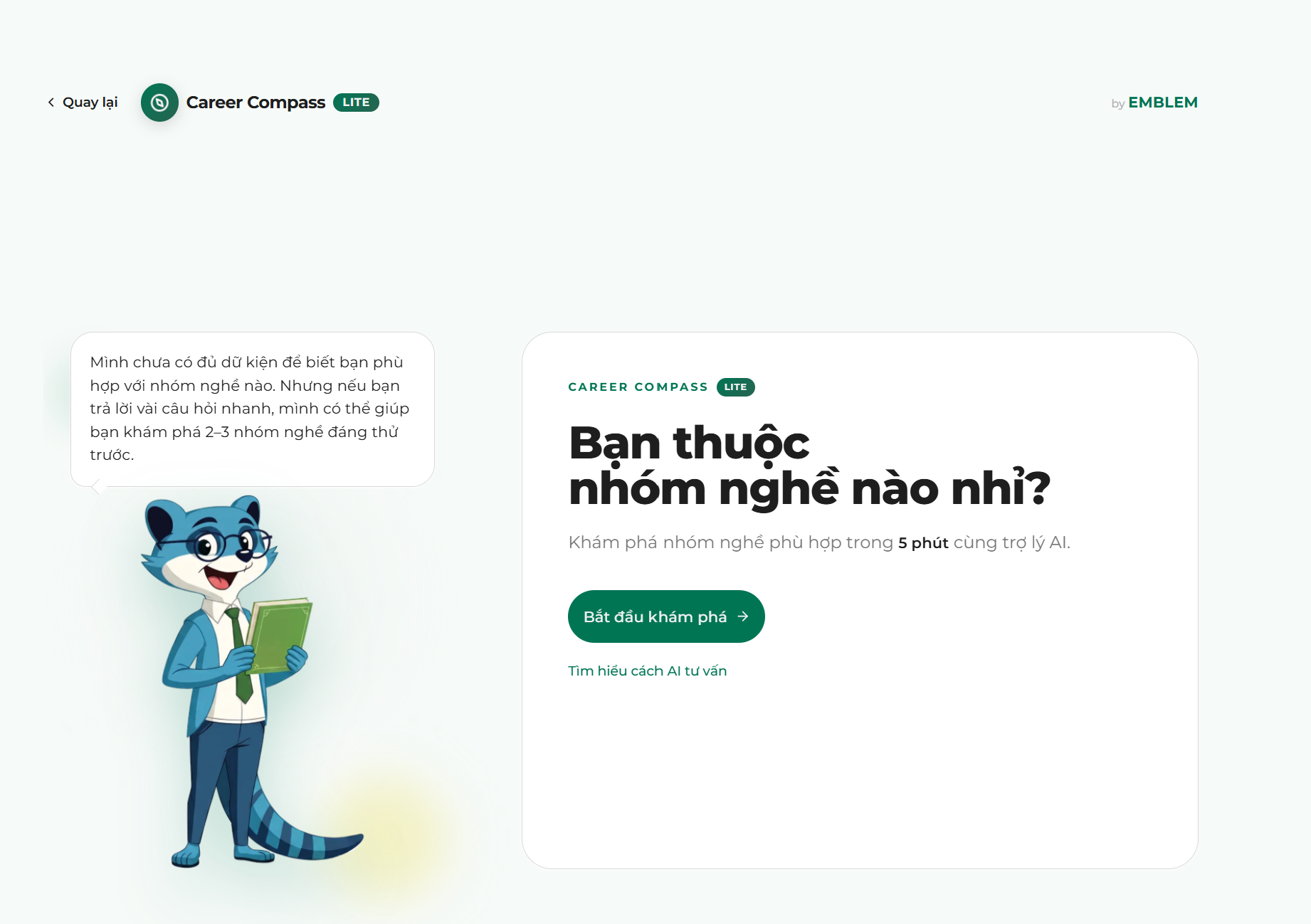 Giao diện Career Compass